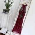 New Chinese Style Halter Neck Mesh Fishtail Dress